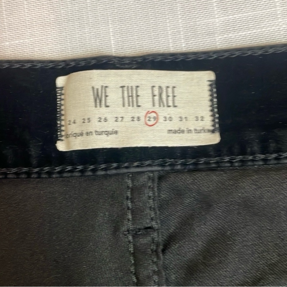 EUC Free People We the Free- black velvet high waist button fly pants - Picture 5 of 10